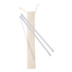 SteelSip silver  straw set 