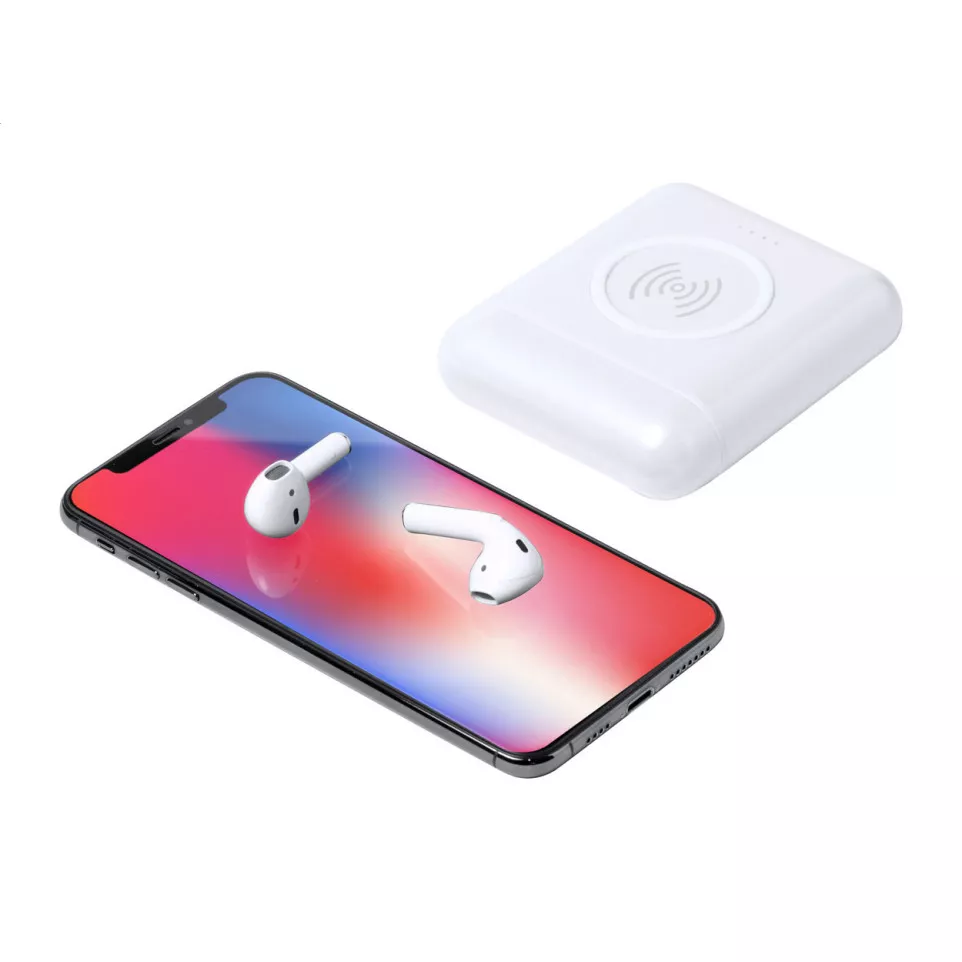 Repte white  power bank earphones 