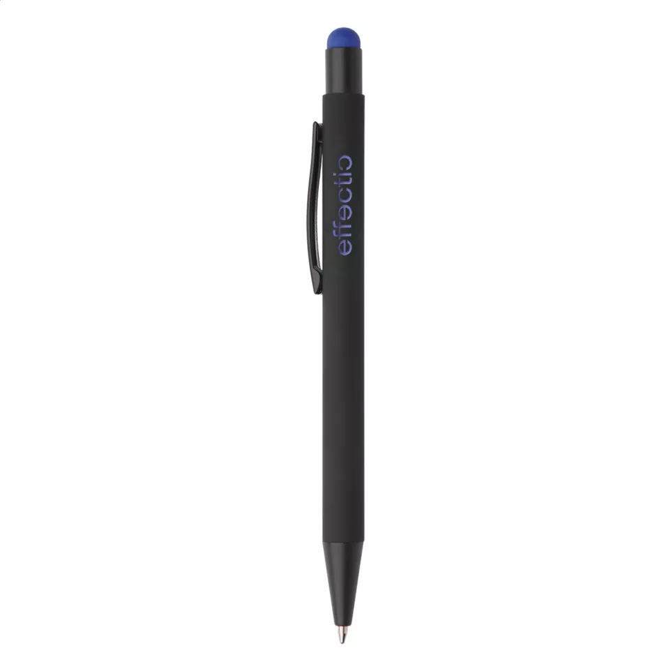 Pearly blauw zwart balpen 