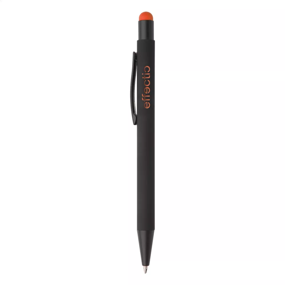 Pearly orange black ballpoint pen 