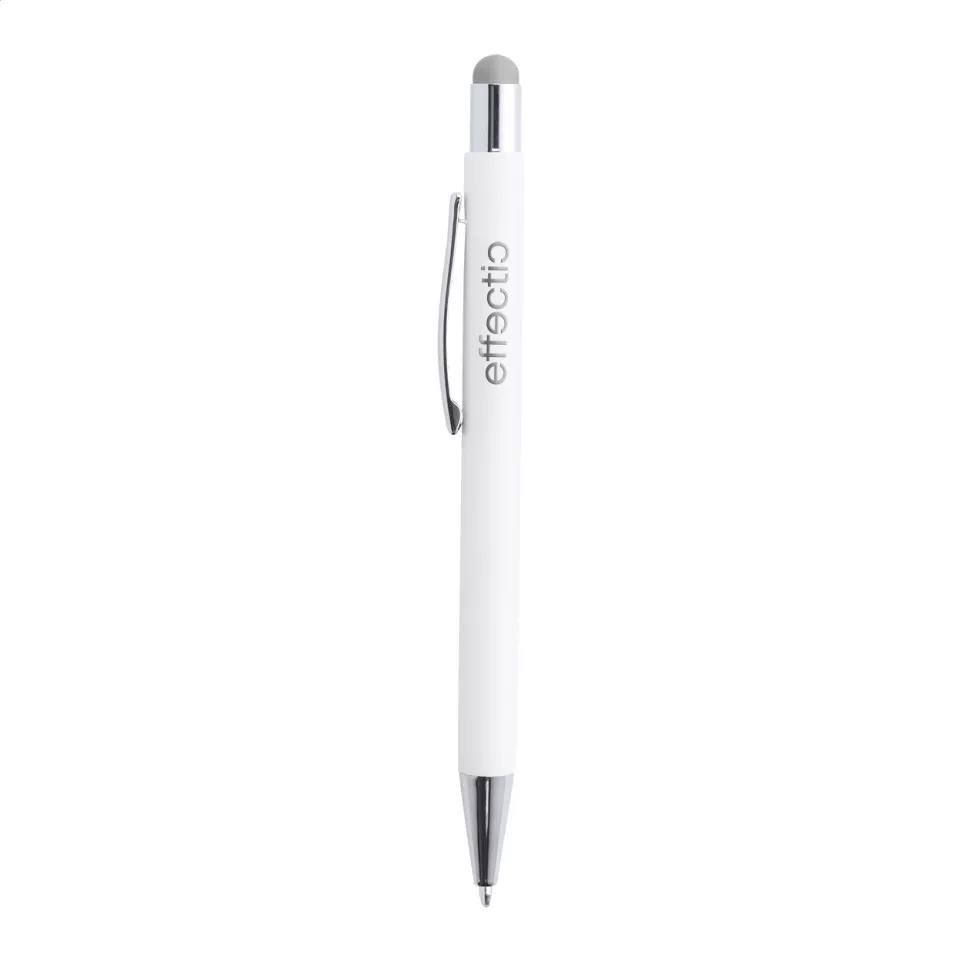 Wirly silver white touch ballpoint pen 