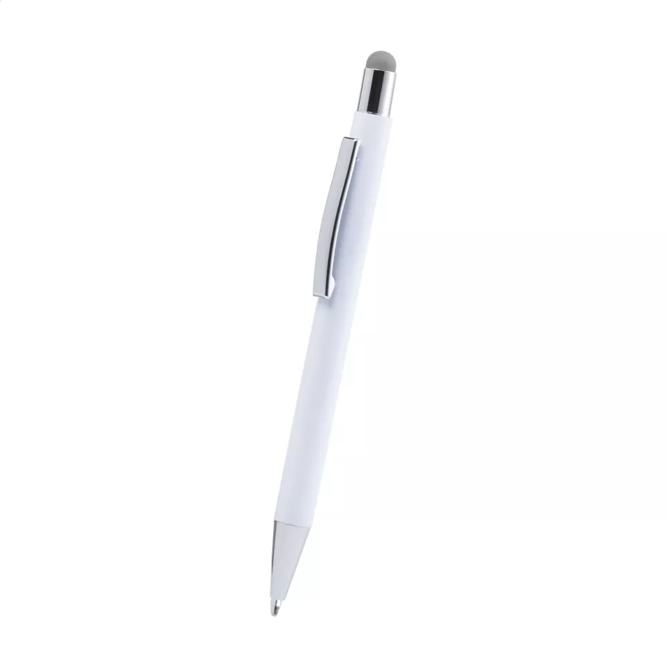 Wirly silver white touch ballpoint pen 