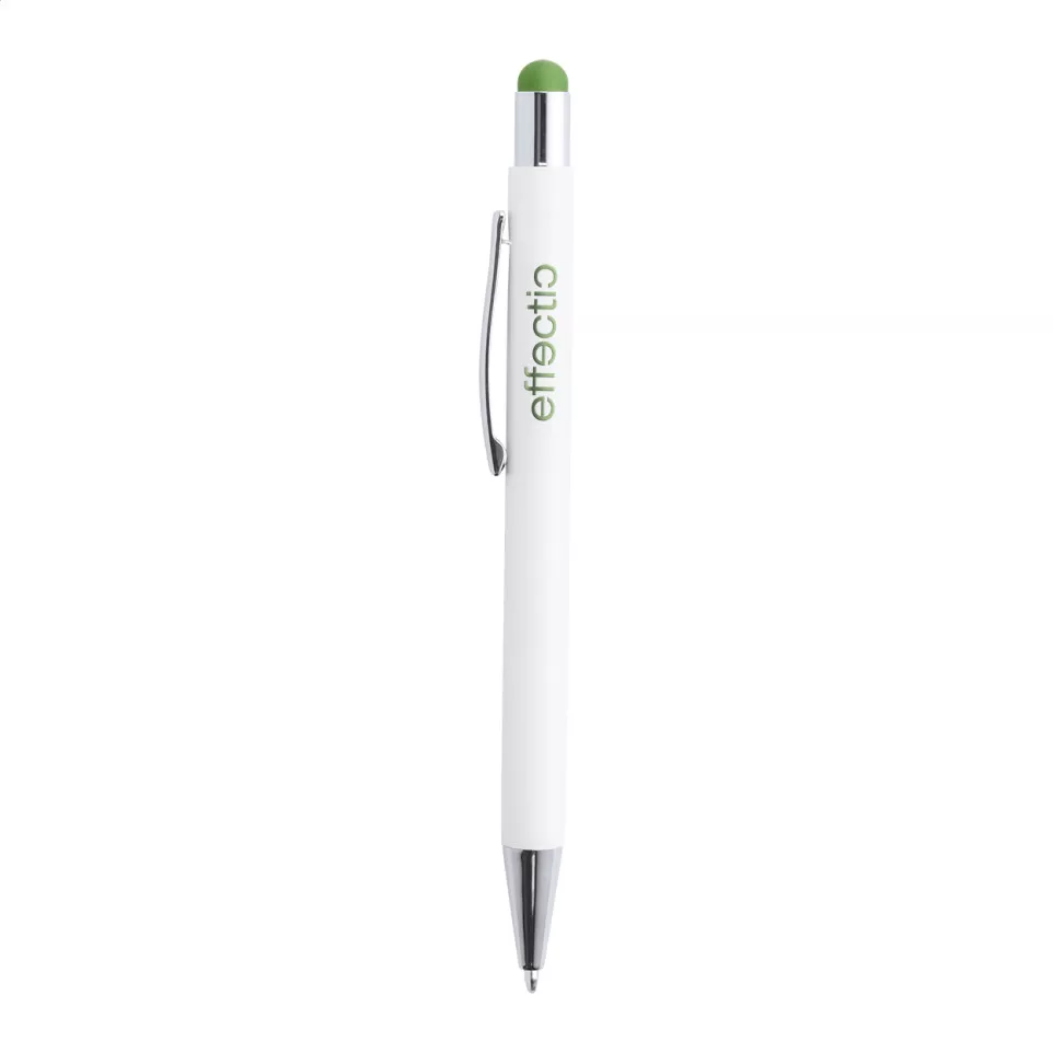 Wirly green white touch ballpoint pen 