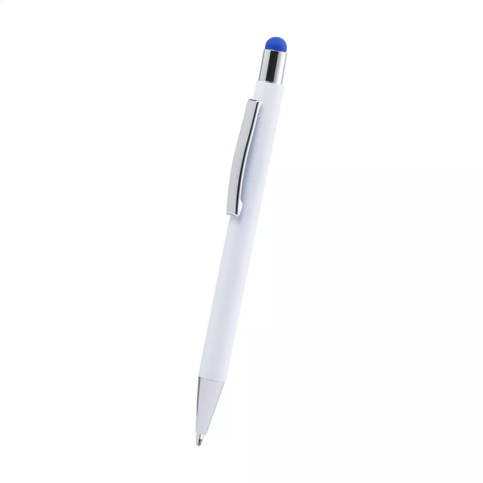 Wirly blauw wit balpen 