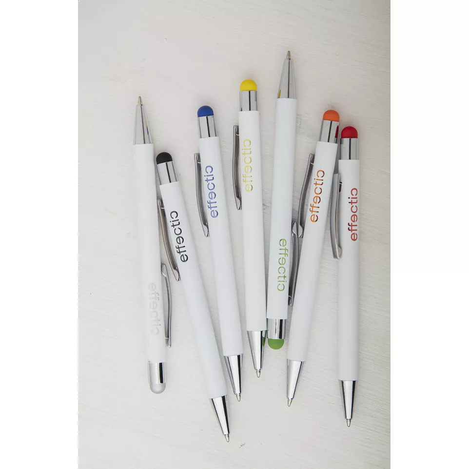 Wirly red white touch ballpoint pen 