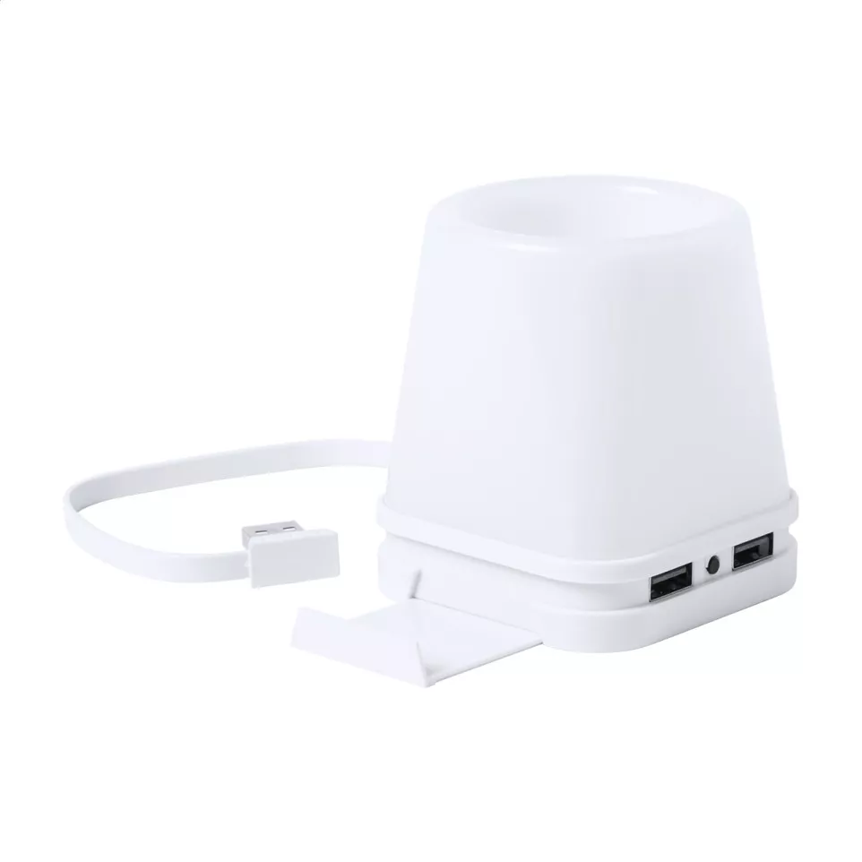 Lumeo white  pen holder with USB hub 