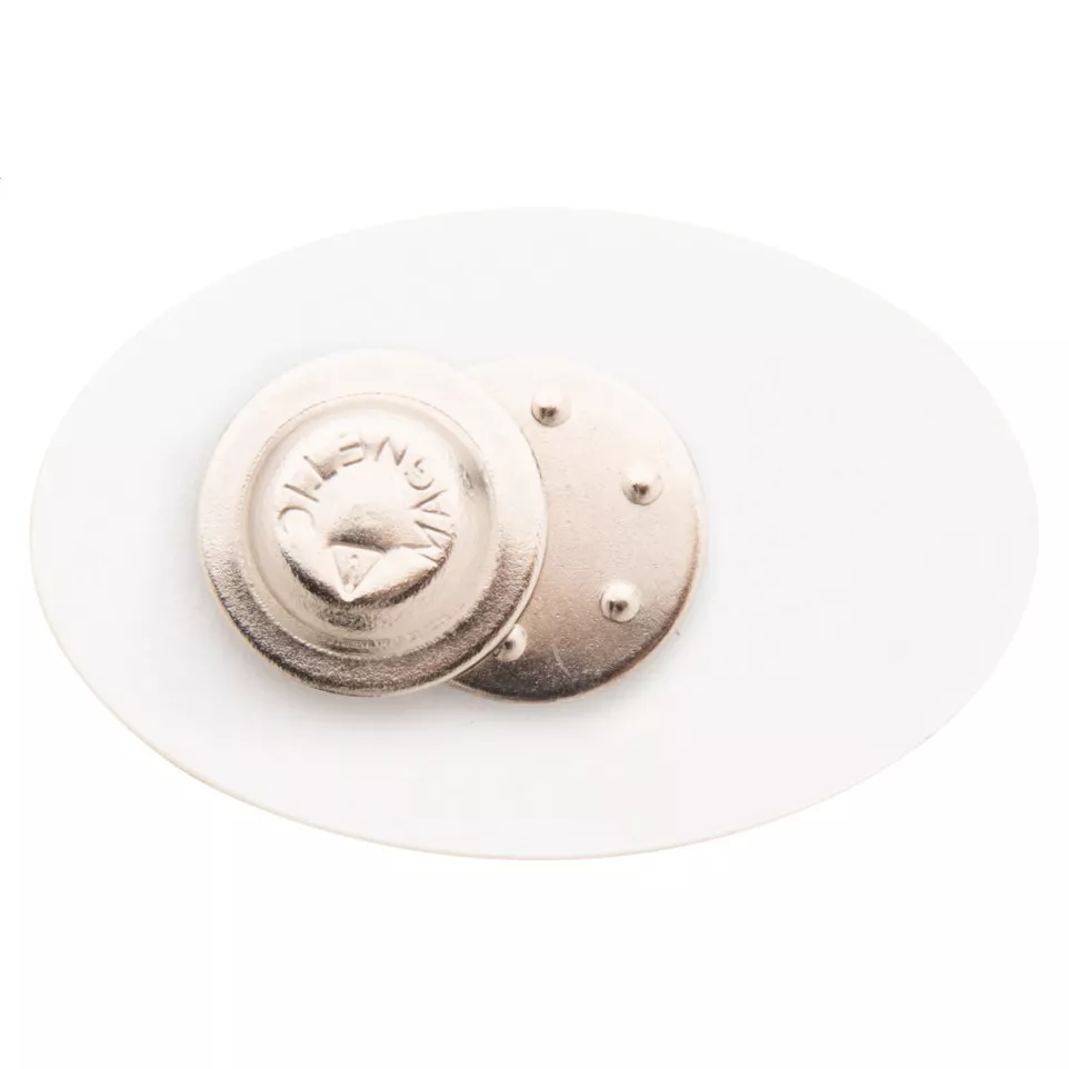 DomeBadge white  magnetic badge 