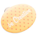 DomeBadge white  magnetic badge 