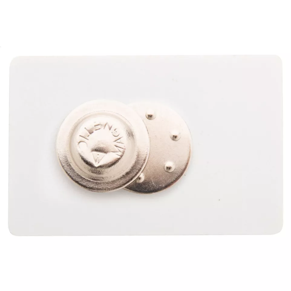 DomeBadge white  magnetic badge 