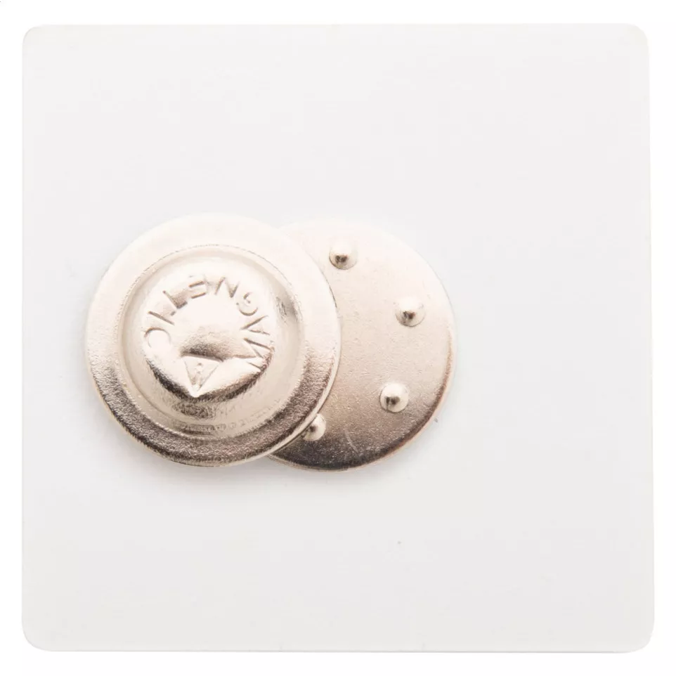 DomeBadge white  magnetic badge 