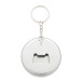 KeyBadge Bottle argenté blanc porte-clés badge 