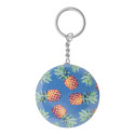 KeyBadge Bottle argenté blanc porte-clés badge 