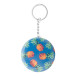 KeyBadge Bottle zilver wit button sleutelhanger met pin 