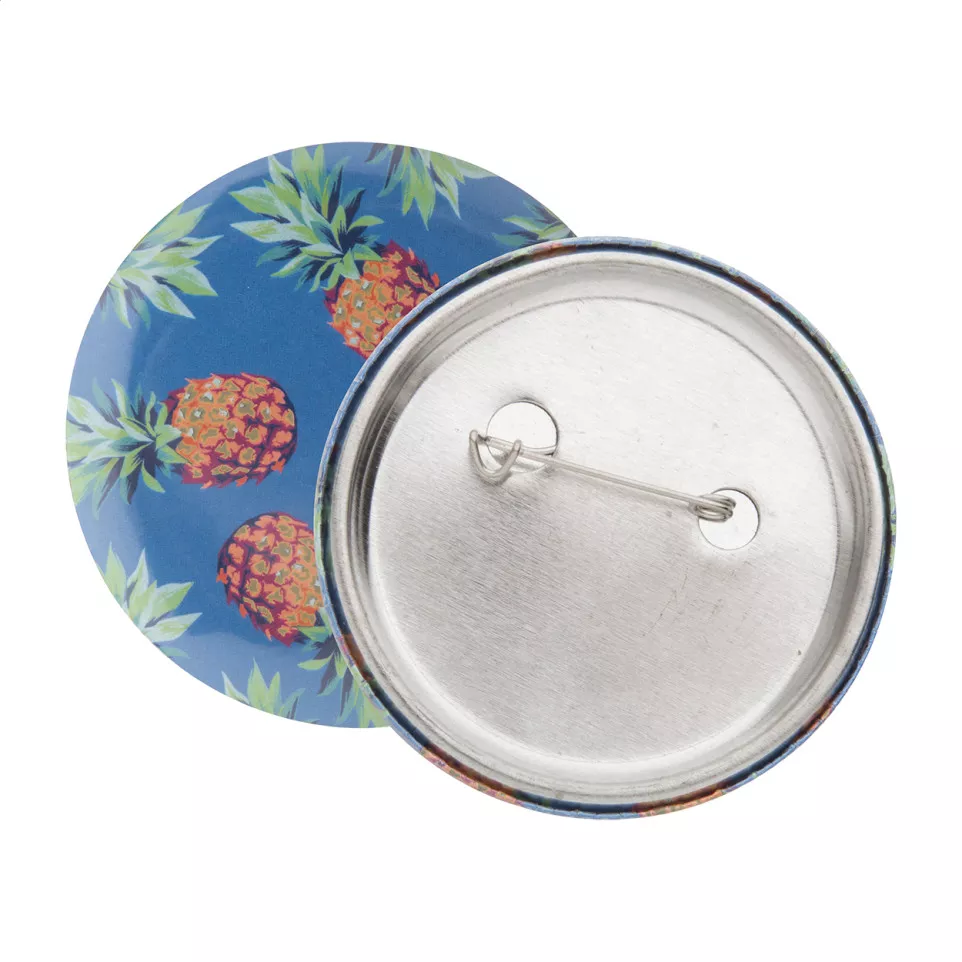 PinBadge Maxi wit zilver button met pin 