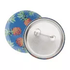 PinBadge Maxi white silver pin button badge 