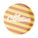 PinBadge Maxi white silver pin button badge 