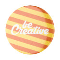 PinBadge Maxi white silver pin button badge 