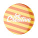 PinBadge Maxi white silver pin button badge 