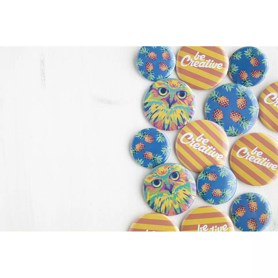 PinBadge Maxi wit zilver button met pin 