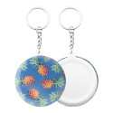 KeyBadge Mini white  pin button keyring 