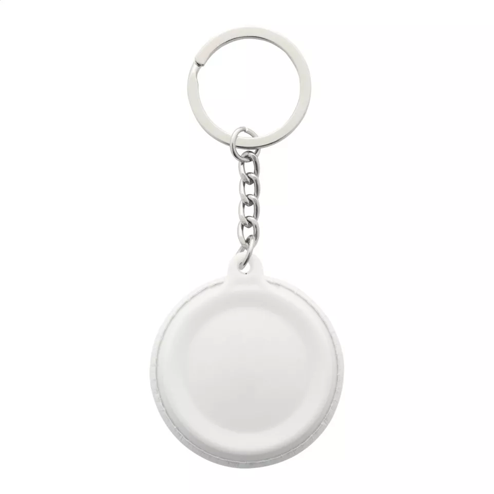 KeyBadge Mini white  pin button keyring 