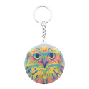 KeyBadge Mini white  pin button keyring 