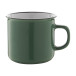 Woodstock dark green white vintage mug 