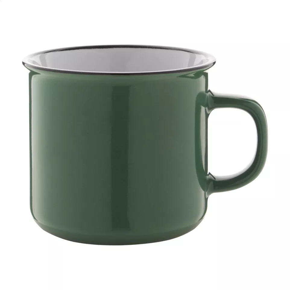 Woodstock vert foncé blanc mug vintage 
