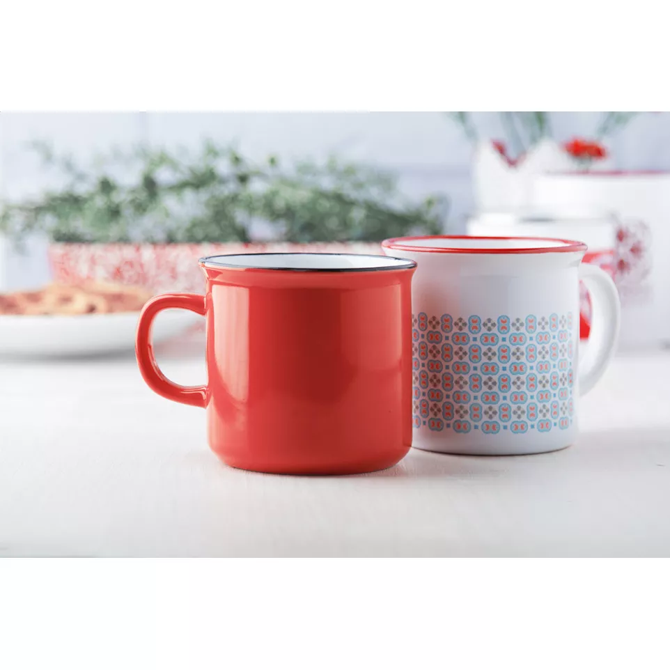 Woodstock rood wit vintage mok 