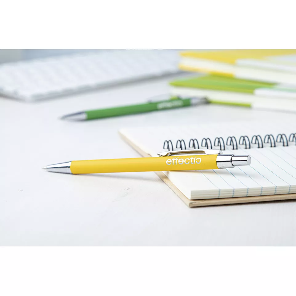 Chromy yellow  ballpoint pen 