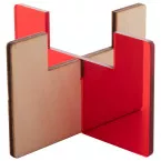 Candix transparant rood  kandelaar 