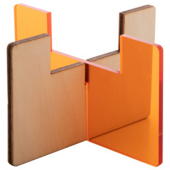 Candix orange transparent  support pour bougie  