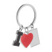 I Love red silver keyring 
