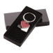 I Love red silver keyring 