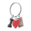 I Love rouge argenté porte-clés 