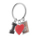 I Love red silver keyring 