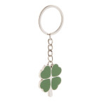 Lucky green silver keyring 