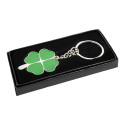 Lucky green silver keyring 