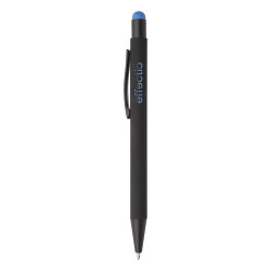 Pearly licht blauw zwart balpen  