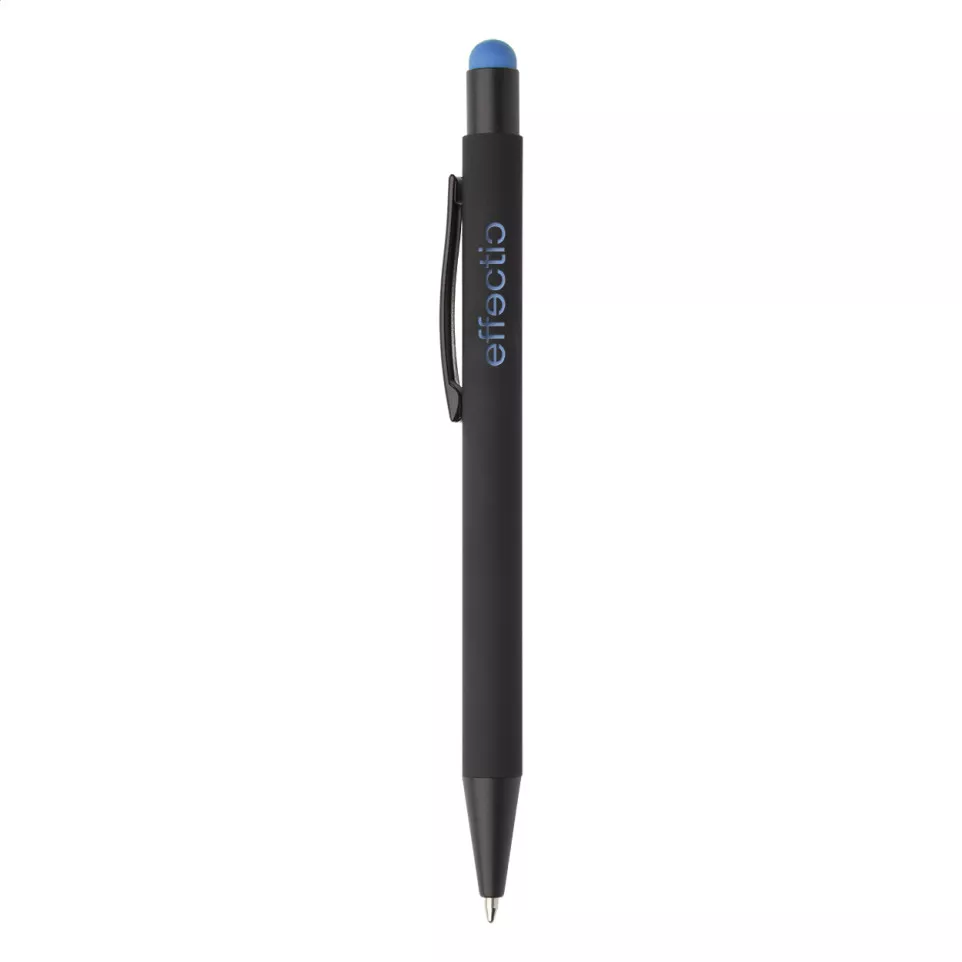 Pearly light blue black ballpoint pen 
