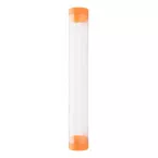 Crube orange transparent tube pen case 