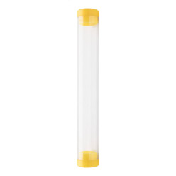 Crube yellow transparent tube pen case 