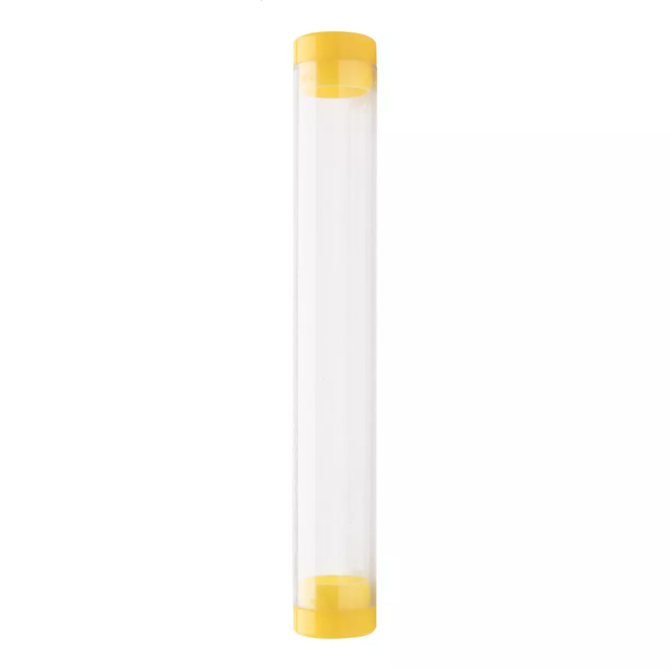 Crube yellow transparent tube pen case 