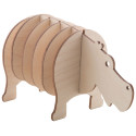 Noah natural  coaster set, hippo 