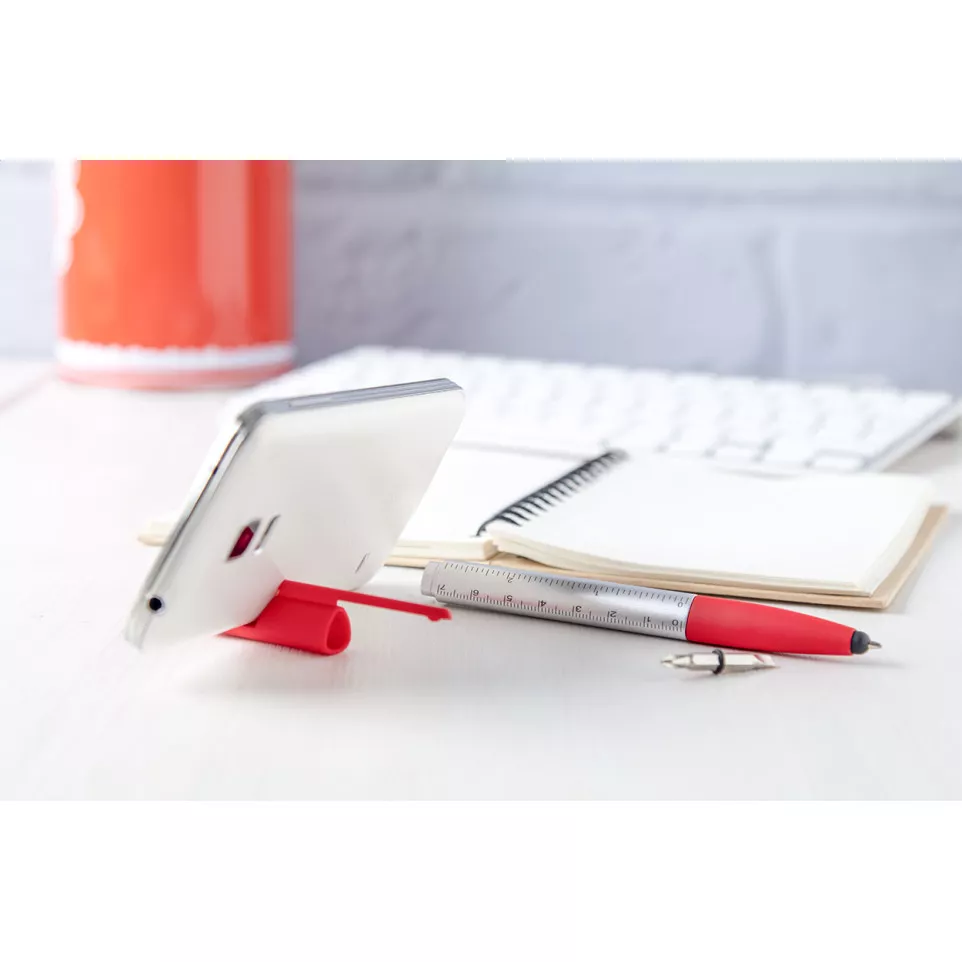 Handy rood zilver touch balpen 