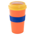 CreaCup donker blauw  custom made thermobeker, grip C