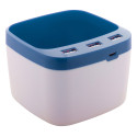Warger bleu blanc pot à crayons avec hub USB 