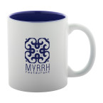 Revery dark blue white mug 