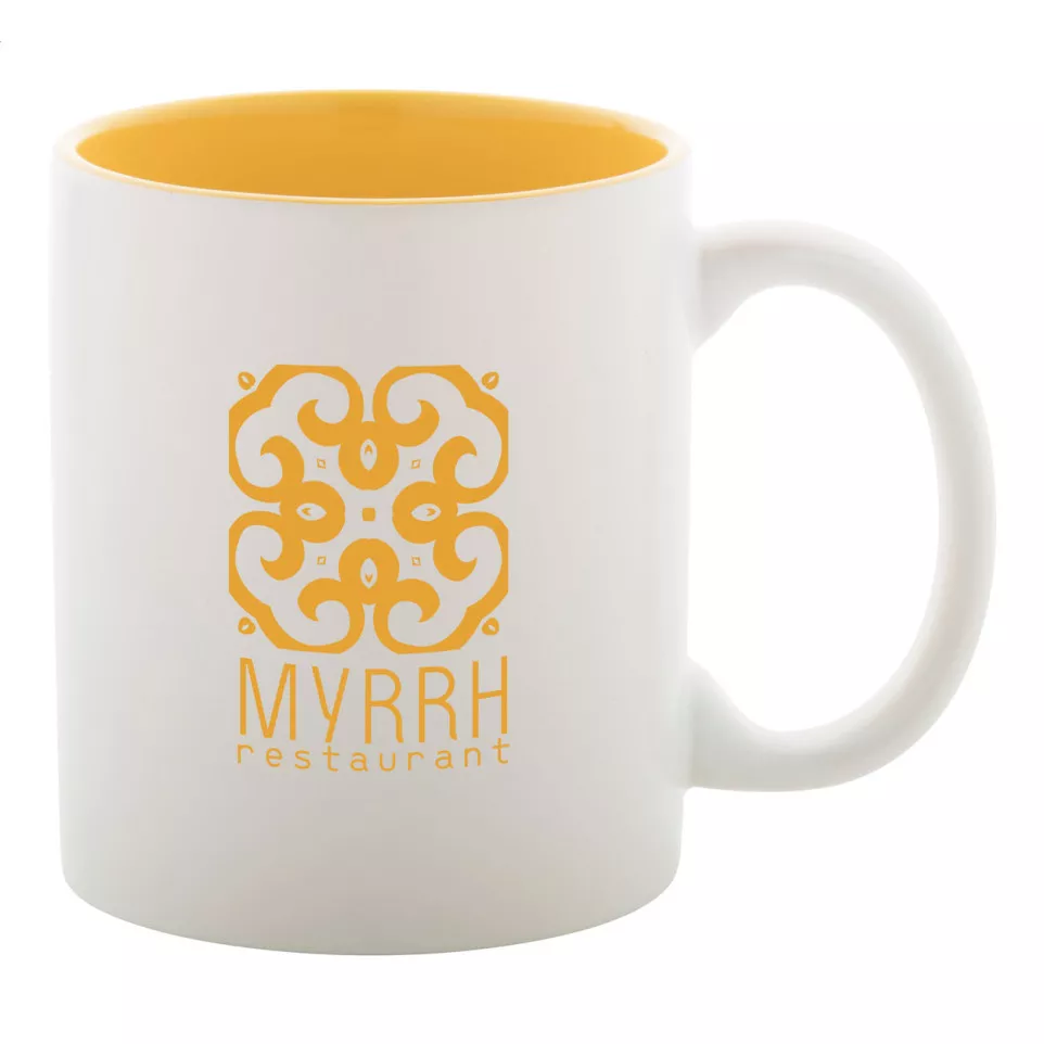 Revery yellow white mug 