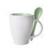 Spoon green white mug 